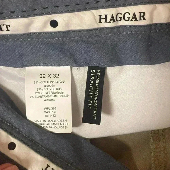 Haggar Khaki Straight Fit Pants - Picture 3 of 5